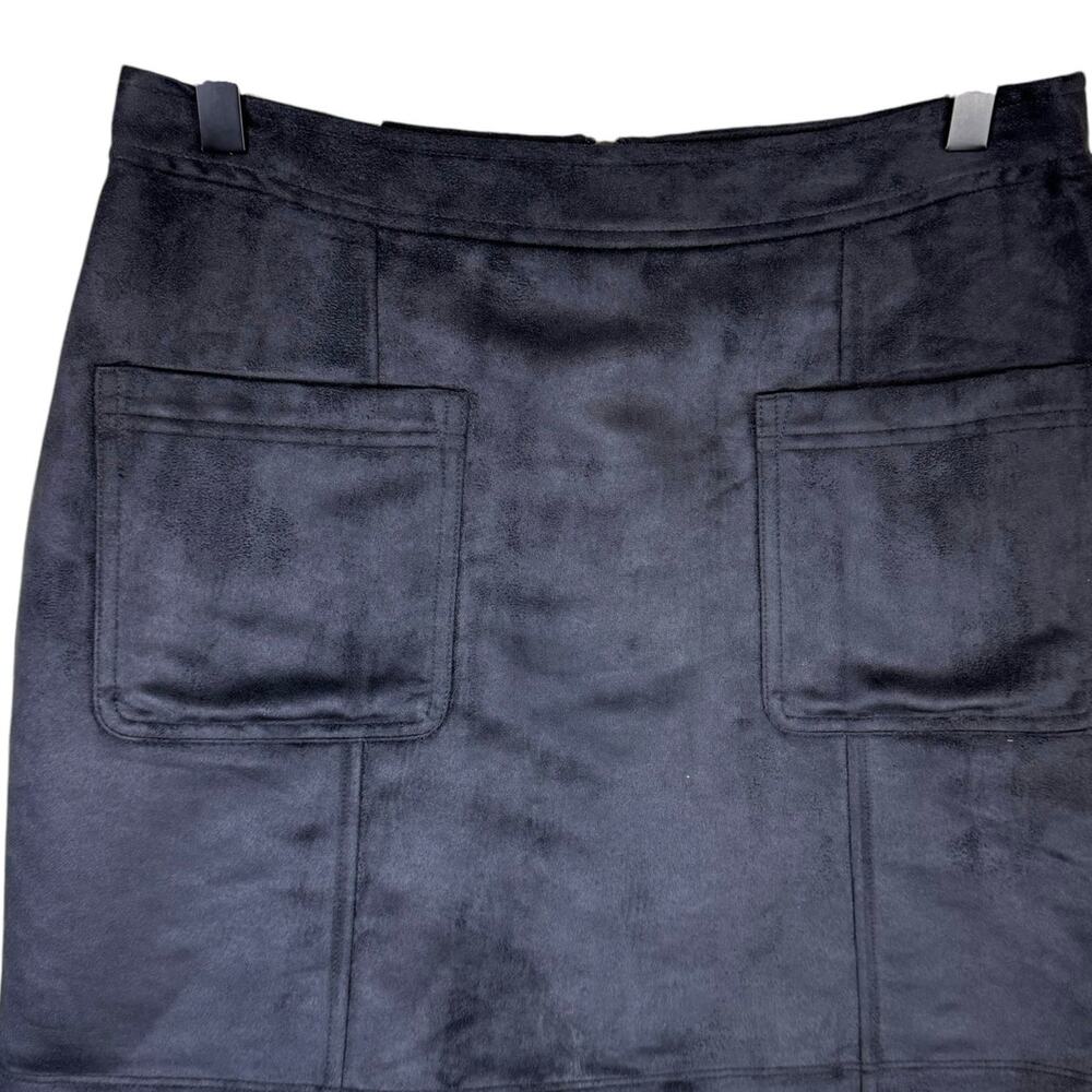 Old Navy NWT Black Faux Suede Utility A-line Mini Skirt - Picture 4 of 9